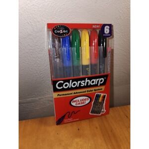 Cra-Z-Art Colorsharp Permanent Advanced Color System Fine Point 6ct Markers/Case